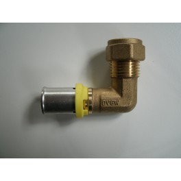 (C7) Kniekoppeling gas pers x koper 16x2mm - 15 mm artikelnr: 87.97.085 (C7) Kniekoppeling gas pers x koper 16x2mm - 15 mm artikelnr: 87.97.085