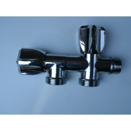 letterlijk breedte achter tapkraan1/2 aansluiting dubbel langwerpig model met 2 x 3/4 aansluting  art.nr 41.21.407