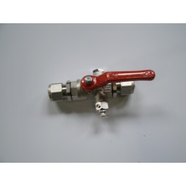 kogelafsluiter eurokono voor meerlagenbuis met aftap 2 x 16 mm art.nr A005 kogelafsluiter eurokono voor meerlagenbuis met aftap 2 x 16 mm art.nr A005