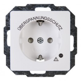 (A4) enkel stopc randaarde met overspaningsbeveiliging HK05 serie kleur zuiver wit artnr: 9210.0251.6 (A4) enkel stopc randaarde met overspaningsbeveiliging HK05 serie kleur zuiver wit artnr: 9210.0251.6
