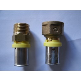 (B5) perssysteem gas rechte koppeling met binnen of buitendraad (B5) perssysteem gas rechte koppeling met binnen of buitendraad