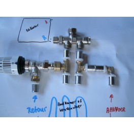 Set B Complete eenvoudige RTL-Retour-Vloerverwarmingset perssysteem voor badkamer of bijkeuken 5-10 m2 Set B Complete eenvoudige RTL-Retour-Vloerverwarmingset perssysteem voor badkamer of bijkeuken 5-10 m2