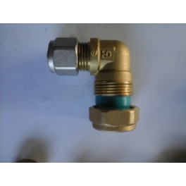 (X) Knie knelkoppeling uitgevoerd met blauwe ring 3/8 voor metalen/ijzeren buis naar 16 mm x2.0 mm meerlagenbuis (X) Knie knelkoppeling uitgevoerd met blauwe ring 3/8 voor metalen/ijzeren buis naar 16 mm x2.0 mm meerlagenbuis