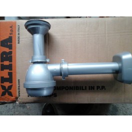 (L)syphon met afvoerplugset voor b.v.uitstortbak 40 mm met muurrozet art 1311.012 (L)syphon met afvoerplugset voor b.v.uitstortbak 40 mm met muurrozet art 1311.012