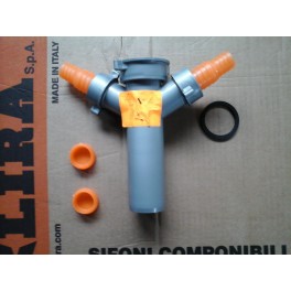 (L)adapter schroefaansluiting1 1 1/2 op uw afvoerplug met 2 slangaftakkingen (L)adapter schroefaansluiting1 1 1/2 op uw afvoerplug met 2 slangaftakkingen