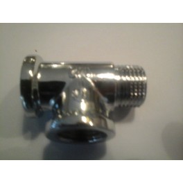 Chrome t-stuk 1/2 buitendraad x 2 x binnendraad art F138CR002 Chrome t-stuk 1/2 buitendraad x 2 x binnendraad art F138CR002