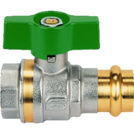 Speciale stopkraan zonder aftap V -profiel pers 28mm x "1" binnendraad art 0722V740OT Speciale stopkraan zonder aftap V -profiel pers 28mm x "1" binnendraad art 0722V740OT