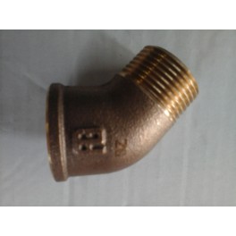 Nieuw! Special vol messing 45 gr bocht " 1 " buitendraad x " 1 " binnendraad art F89R004B Nieuw! Special vol messing 45 gr bocht " 1 " buitendraad x " 1 " binnendraad art F89R004B