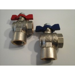 kogelstopkraan Haaks met 1/2 duims binnendraad met rode vlinderknop voor warm water of toevoer c.v. art 41.32.150 kogelstopkraan Haaks met 1/2 duims binnendraad met rode vlinderknop voor warm water of toevoer c.v. art 41.32.150