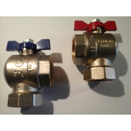 kogelstopkraan Haaks met "1" duims binnendraad met rode vlinderknop voor warm water of aanvoer c.v. art 41.32.170 kogelstopkraan Haaks met "1" duims binnendraad met rode vlinderknop voor warm water of aanvoer c.v. art 41.32.170