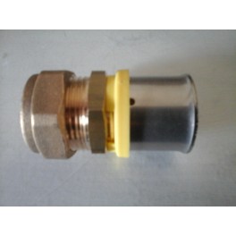 (B8) Nieuw!! Rechte overgangskoppeling 26mm x 22mm art 123 kopere buis (B8) Nieuw!! Rechte overgangskoppeling 26mm x 22mm art 123 kopere buis