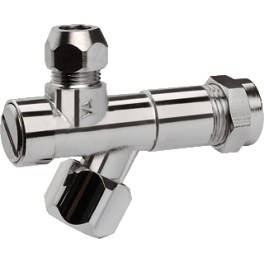 Stopkraantje met vuilfiltertje 15mm knel x 10mm knel of 3/8 moer art 1806817 Stopkraantje met vuilfiltertje 15mm knel x 10mm knel of 3/8 moer art 1806817