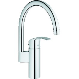 Keukenkraan kleur chroom Grohe Eurosmart hoog model inclusief aansluitkoppelingen art 9264279 Keukenkraan kleur chroom Grohe Eurosmart hoog model inclusief aansluitkoppelingen art 9264279