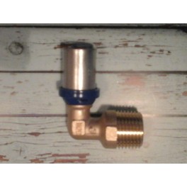(F1) Handyman Extra Profit perskoppeling knie met buitendraad 16 mm x 1/2 Th-systeem (F1) Handyman Extra Profit perskoppeling knie met buitendraad 16 mm x 1/2 Th-systeem