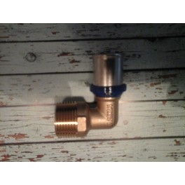 (F2) Handyman Extra Profit perskoppeling knie met buitendraad 20 mm x 1/2 Th-systeem (F2) Handyman Extra Profit perskoppeling knie met buitendraad 20 mm x 1/2 Th-systeem