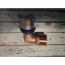 (F3) Handyman Extra Profit perskoppeling knie met buitendraad 20 mm x 3/4 Th-systeem (F3) Handyman Extra Profit perskoppeling knie met buitendraad 20 mm x 3/4 Th-systeem