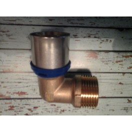 (F5) Handyman Extra Profit perskoppeling knie met buitendraad 32 mm x "1 " Duims Th-systeem (F5) Handyman Extra Profit perskoppeling knie met buitendraad 32 mm x "1 " Duims Th-systeem