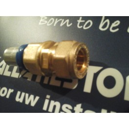 (A8) Handyman Extra Profit Overgangskoppeling 12 mm koper x 16 mm kunststof meerlagenbuis (A8) Handyman Extra Profit Overgangskoppeling 12 mm koper x 16 mm kunststof meerlagenbuis