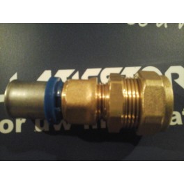 (A8) Handyman Extra Profit Overgangskoppeling 22 mm koper x 20 mm kunststof meerlagenbuis (A8) Handyman Extra Profit Overgangskoppeling 22 mm koper x 20 mm kunststof meerlagenbuis