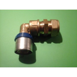 (B9) Handyman Extra Profit Overgangskoppeling Kniemodel 22 mm koper x 26 mm kunststof meerlagenbuis (B9) Handyman Extra Profit Overgangskoppeling Kniemodel 22 mm koper x 26 mm kunststof meerlagenbuis