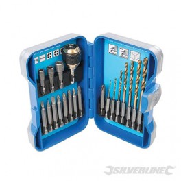 Superrstunt !! 20 delige boor/bitset in stevige soft rubbere opbergbox art 490828 Superrstunt !! 20 delige boor/bitset in stevige soft rubbere opbergbox art 490828