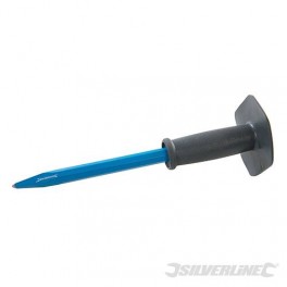 Breek-puntbeitel met grip voor het uithakken van voorgeboorde gaten t.b.v. gat in de vloer of wand 30 cm lengte art 929159 Breek-puntbeitel met grip voor het uithakken van voorgeboorde gaten t.b.v. gat in de vloer of wand 30 cm lengte art 929159