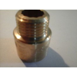 draadverlengstuk/neusstuk messing 1/2 duims 2 cm lengte extra sterke messing uitvoering art F194R010 draadverlengstuk/neusstuk messing 1/2 duims 2 cm lengte extra sterke messing uitvoering art F194R010