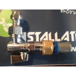 Stopkraantje met vuilfiltertje perskoppeling 16 mm x beweegbaar bovenstuk 10mm of 3/8 flex slang aansluiting Stopkraantje met vuilfiltertje perskoppeling 16 mm x beweegbaar bovenstuk 10mm of 3/8 flex slang aansluiting