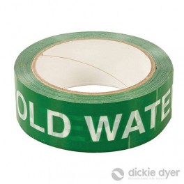 Speciale plakbandrol met "Cold water" ter indentificatie van uw koudwater- leidingen in de grond art 655087 Speciale plakbandrol met "Cold water" ter indentificatie van uw koudwater- leidingen in de grond art 655087