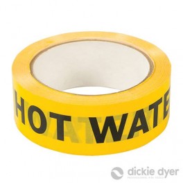 Speciale plakbandrol met " Hot water" ter indentificatie van o.a. uw warmwater- leidingen in de grond art 439356 Speciale plakbandrol met " Hot water" ter indentificatie van o.a. uw warmwater- leidingen in de grond art 439356