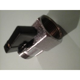 Kleine kogelkraan zware kwaliteit 3/4 binnendr x 3/4 buitendr vernikkeld met zwarte hendel art F254CR004 Kleine kogelkraan zware kwaliteit 3/4 binnendr x 3/4 buitendr vernikkeld met zwarte hendel art F254CR004
