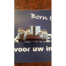 Nieuw !! verloopkoppeling 3/4 buitendraad naar 3/4 binnendraad met draaibare moer met aftakking 1/2 binnendr art F209CR001 Nieuw !! verloopkoppeling 3/4 buitendraad naar 3/4 binnendraad met draaibare moer met aftakking 1/2 binnendr art F209CR001