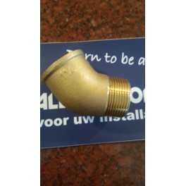 Nieuw! Special vol messing 45 gr bocht " 1 1/4 " buitendraad x " 1 1/4 " binnendraad art F89R005 Nieuw! Special vol messing 45 gr bocht " 1 1/4 " buitendraad x " 1 1/4 " binnendraad art F89R005
