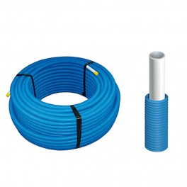 (AAA4)meerlagenbuis voorzien van herkenbare blauwe mantelbuis voor koud water en retour c.v. rol 100 mtr 2 maten (AAA4)meerlagenbuis voorzien van herkenbare blauwe mantelbuis voor koud water en retour c.v. rol 100 mtr 2 maten