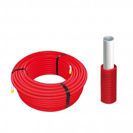 (AAA4)meerlagenbuis voorzien van herkenbare rode pvc mantelbuis voor warm water en aanvoer c.v. rol 100 mtr 2 maten (AAA4)meerlagenbuis voorzien van herkenbare rode pvc mantelbuis voor warm water en aanvoer c.v. rol 100 mtr 2 maten