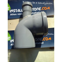 Nieuw!! BAMPI bocht 110 mm 90 gr met 1 x afvoeraansluiting 50mm boven op de bocht Nieuw!! BAMPI bocht 110 mm 90 gr met 1 x afvoeraansluiting 50mm boven op de bocht