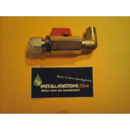 Compacte set 16mm knel met afsluitkraantje Warm water keukenkraan Compacte set 16mm knel met afsluitkraantje Warm water keukenkraan