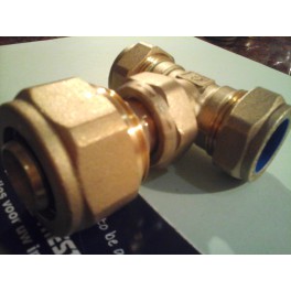 (B21)Overgangs Knel T-stuk 1/2 oude metalen buis x 26mm meerlagenbuis x 1/2 oude metalen buis (B21)Overgangs Knel T-stuk 1/2 oude metalen buis x 26mm meerlagenbuis x 1/2 oude metalen buis