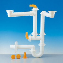(L) Lira afvoeraansluitset type Spazio2/35 voor dubbele spoelbak 40 mm art 9.1275.53 (L) Lira afvoeraansluitset type Spazio2/35 voor dubbele spoelbak 40 mm art 9.1275.53