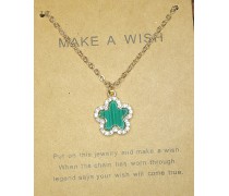 Ketting met Groene Bloem  verstelbaar 