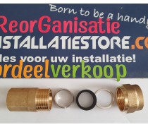 Nieuw! Ijzeren /rode menie  "1/2 " buis overgangskoppeling  x 1/2 binnendr art F801R002
