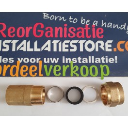 Nieuw! Ijzeren /rode menie  "1/2 " buis overgangskoppeling  x 1/2 binnendr art F801R002