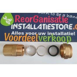 Nieuw! Ijzeren /rode menie  "3/4 " buis overgangskoppeling  x 3/4 binnendr art F801R003