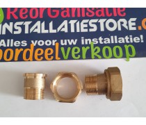 Overgangskoppeling met draaibare moer  duims naar 3/4 duims vaste draad  art F622R004