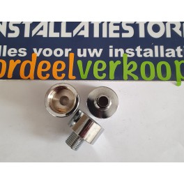 (Special) Draadovergang chroom 3/4 duims binnendraad  x 3/8 duims buitendraad art F043CR005
