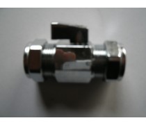 mini-knelkoppeling met kogelafsluiter italiaans design met bedieningshendeltje 22 mm x 22 mm art.nr: 41.23.235