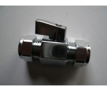 mini-knelkoppeling met kogelafsluiter italiaans design met bedieningshendeltje  15 mm  x 15 mm art.nr: 41.23.220